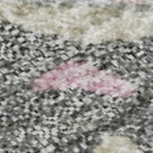 HomeRoots 9' Modern Abstract Washable Area Rug in Pink, Ivory & Gray – UV Protected, Non-Slip, Durable Design 680276