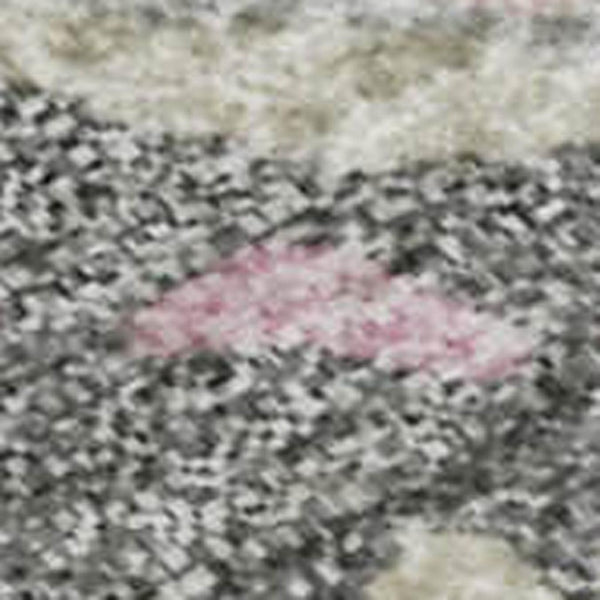 HomeRoots 9' Modern Abstract Washable Area Rug in Pink, Ivory & Gray – UV Protected, Non-Slip, Durable Design 680276