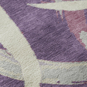 HomeRoots 5' X 8' Washable Purple, Ivory & Blush Abstract Area Rug - Durable, Stylish & UV Protected Design 680279