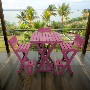 English Elm Summit Ridge Recycled Hdpe Outdoor Folding Bar Table Weather Resistant Eco Patio Burgundy B2745P409710