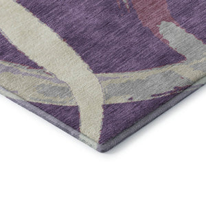 HomeRoots 10' X 14' Abstract Washable Area Rug in Purple, Ivory & Blush - UV Protected, Durable & Stylish 680283