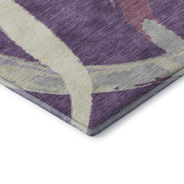 HomeRoots 10' X 14' Abstract Washable Area Rug in Purple, Ivory & Blush - UV Protected, Durable & Stylish 680283