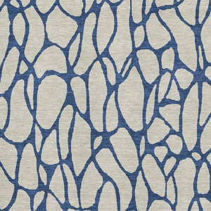 HomeRoots 8' X 10' Stylish Beige & Navy Blue Geometric Washable Area Rug with UV Protection for High-Traffic Spaces 680299