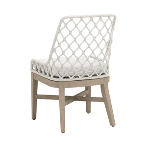 Lattis Outdoor Dining Chair Solid Teak Woven Rope Coastal Alfresco Seat