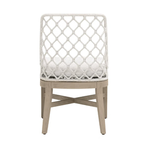 Lattis Outdoor Dining Chair Solid Teak Woven Rope Coastal Alfresco Seat
