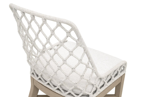 Lattis Outdoor Dining Chair Solid Teak Woven Rope Coastal Alfresco Seat