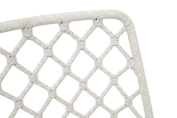 Lattis Outdoor Dining Chair Solid Teak Woven Rope Coastal Alfresco Seat