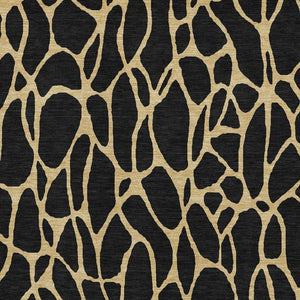 HomeRoots 5' X 8' Black And Gold Geometric Area Rug - Washable, UV Protected, Durable & Stylish for Any Room 680303