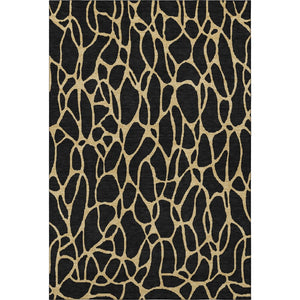 HomeRoots 8' X 10' Black and Gold Geometric Washable Area Rug with UV Protection - Durable, Stylish & Easy Care! 680305