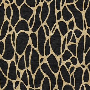 HomeRoots 10' X 14' Black And Gold Geometric Area Rug – Stylish, Washable, UV Protected for Modern Living Spaces 680307