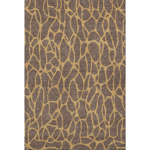 HomeRoots 5' X 8' Brown And Gold Geometric Area Rug – Stylish, Washable Design with UV Protection for Homes 680309