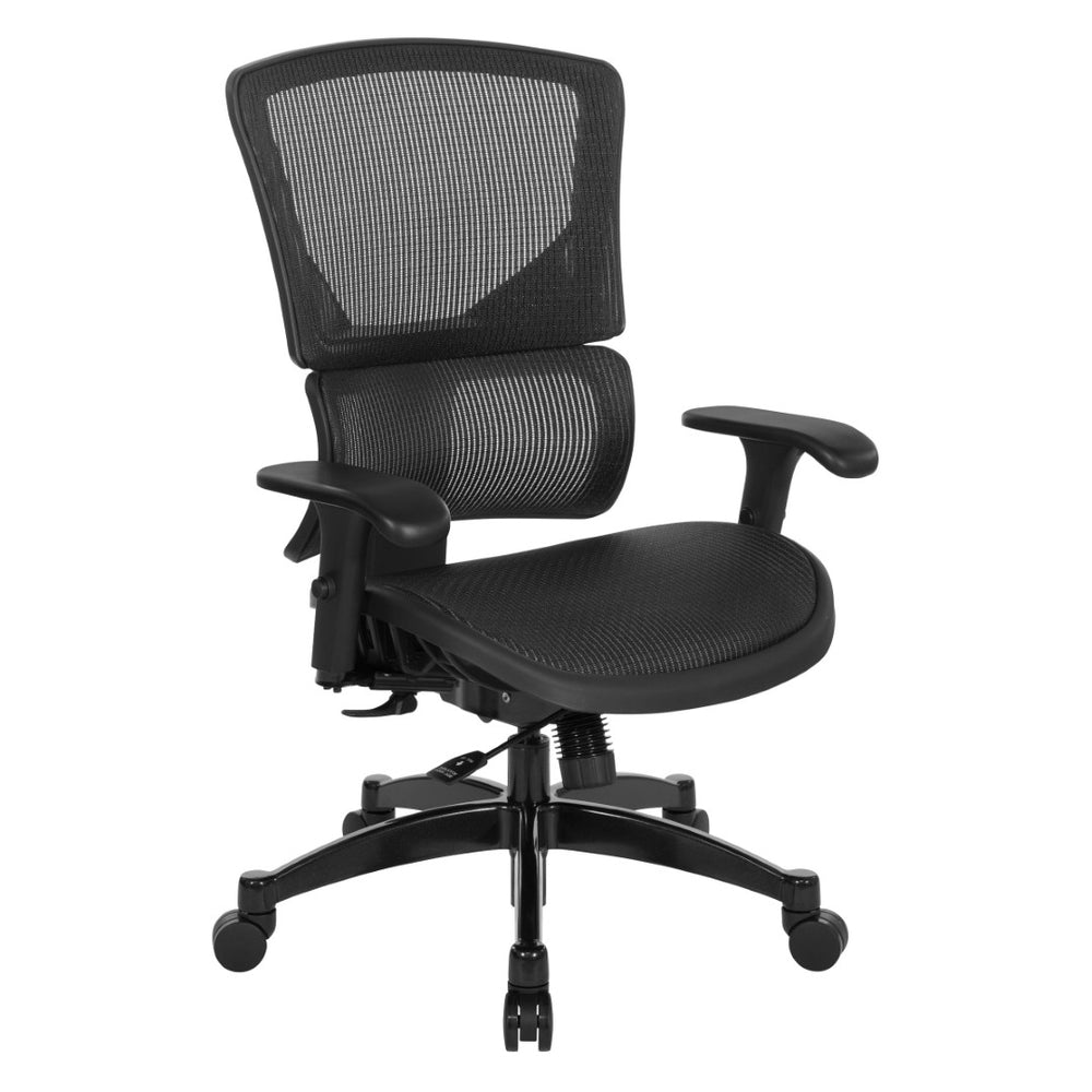OSP Home Furnishings Big Tall Ergonomic Manager Chair with Lumbar Support Breathable Mesh Seat for Office 639-T11763
