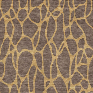 HomeRoots 9' X 12' Brown and Gold Geometric Area Rug - Washable, Stain-Resistant with UV Protection for Homes 680312