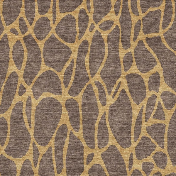 HomeRoots 9' X 12' Brown and Gold Geometric Area Rug - Washable, Stain-Resistant with UV Protection for Homes 680312