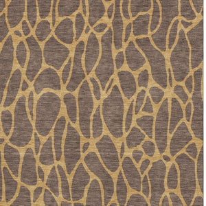 HomeRoots 10' Brown and Gold Geometric Washable Area Rug - Durable, Stain-Resistant, UV-Protected Design! 680313