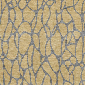 HomeRoots 9' X 12' Gold and Gray Geometric Area Rug – Washable, Stain-Resistant, UV Protected for High-Traffic Spaces 680318