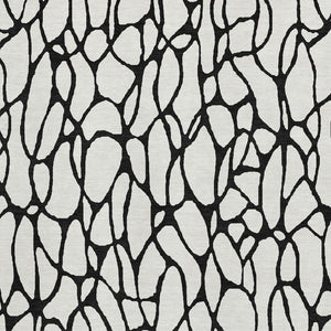 HomeRoots 5' x 8' Ivory and Black Geometric Washable Area Rug – Stylish, Durable, UV-Protected for Modern Homes 680327