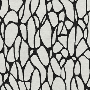 HomeRoots 9' X 12' Ivory And Black Geometric Area Rug - Durable, Washable, UV-Protected for High-Traffic Homes 680330