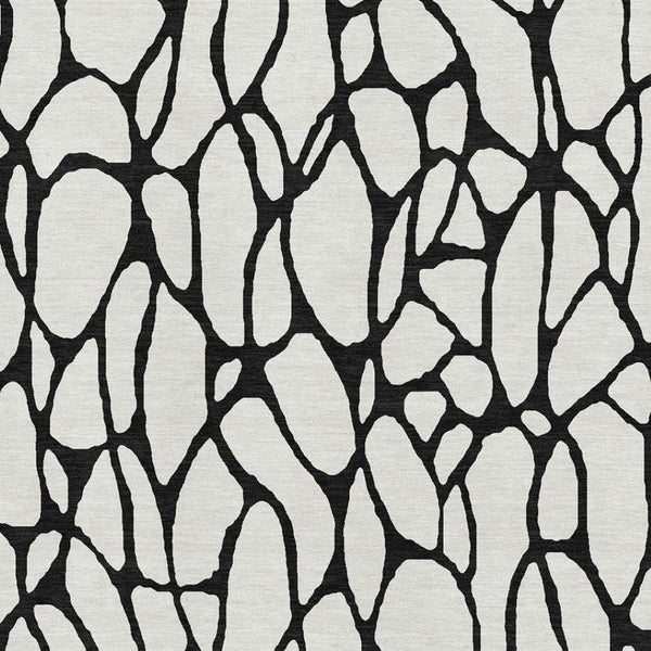 HomeRoots 9' X 12' Ivory And Black Geometric Area Rug - Durable, Washable, UV-Protected for High-Traffic Homes 680330