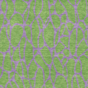 HomeRoots 8' X 10' Vibrant Lime Green & Purple Geometric Area Rug - Washable, UV-Protected, Family-Friendly Design 680335