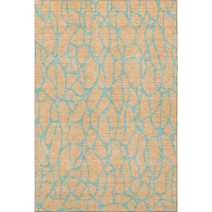 HomeRoots 10' Mint Green & Peach Geometric Area Rug - Washable, UV-Protected, Durable & Kid-Friendly Design 680343
