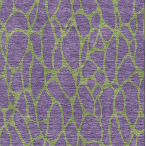 HomeRoots 8' X 10' Geometric Purple & Green Area Rug - Washable, UV-Protected, Stylish & Kid-Friendly Design 680359