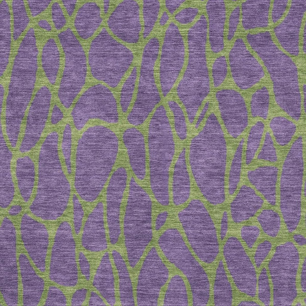 HomeRoots 9' X 12' Purple And Green Geometric Washable Area Rug - Durable, UV-Protected, Modern Design for Home 680360