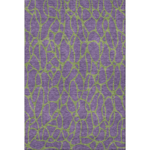 HomeRoots 9' X 12' Purple And Green Geometric Washable Area Rug - Durable, UV-Protected, Modern Design for Home 680360