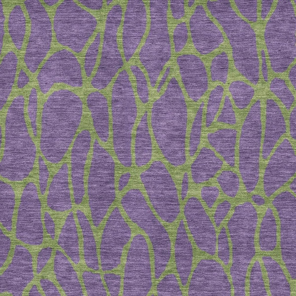 HomeRoots 10' X 14' Purple and Green Geometric Washable Area Rug - UV Protected, Stain Resistant, Stylish Design 680361