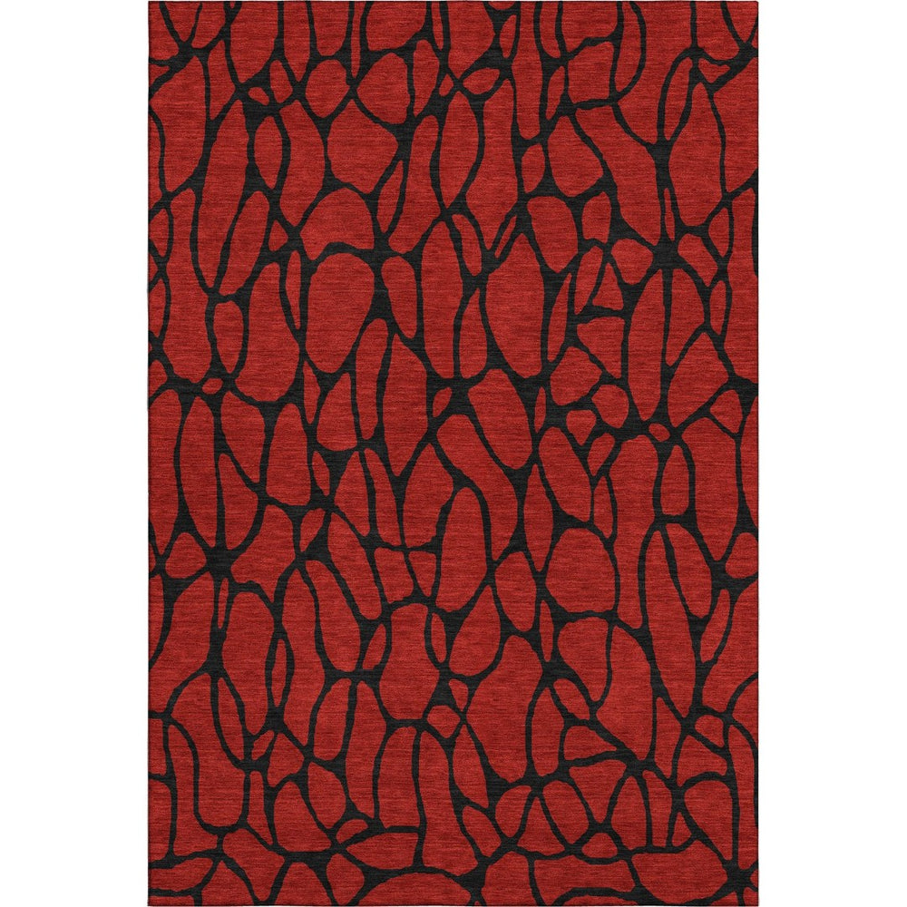 HomeRoots 10' X 14' Red And Black Geometric Area Rug – UV Protected, Stain-Resistant, Durable & Stylish Decor Piece 680367