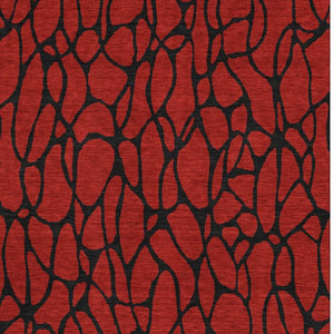 HomeRoots 10' X 14' Red And Black Geometric Area Rug – UV Protected, Stain-Resistant, Durable & Stylish Decor Piece 680367