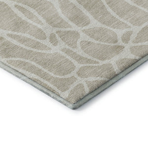 HomeRoots 10' X 14' Beige and Ivory Geometric Area Rug - Washable, UV Protected, Stain Resistant, Durable Design 680379