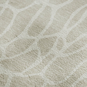 HomeRoots 10' X 14' Beige and Ivory Geometric Area Rug - Washable, UV Protected, Stain Resistant, Durable Design 680379