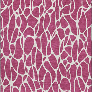 HomeRoots 5' X 8' Blush & Ivory Geometric Area Rug – Washable, UV-Protected, Durable, Perfect for High-Traffic Areas 680381
