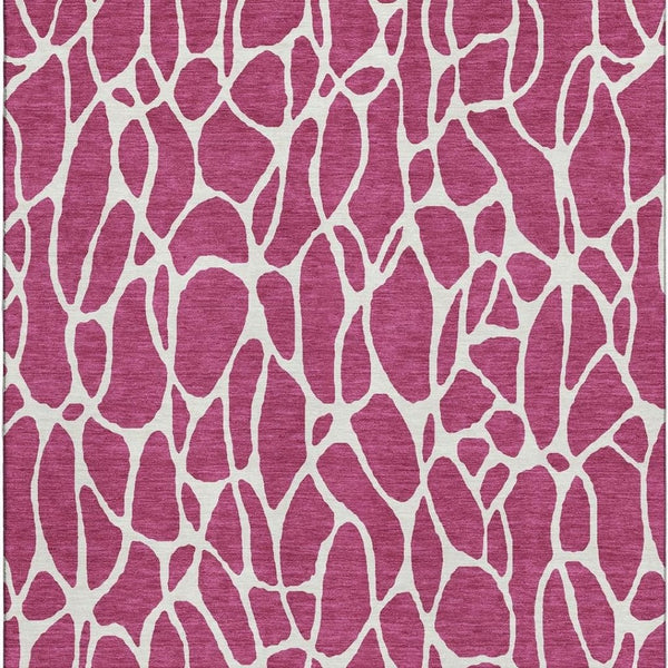 HomeRoots 5' X 8' Blush & Ivory Geometric Area Rug – Washable, UV-Protected, Durable, Perfect for High-Traffic Areas 680381