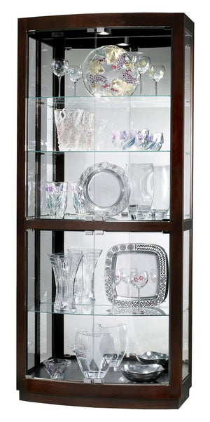 Hekman Furniture 680395 Bradington Curio Cabinet - Elegant Lighted Display With Adjustable Shelves & Stunning Design Black Coffee Bradington Curio Cabinet 680395