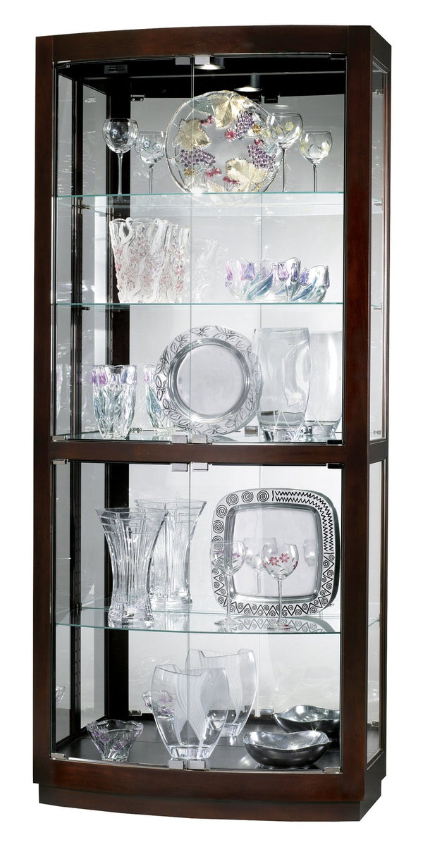 Hekman Furniture 680395 Bradington Curio Cabinet - Elegant Lighted Display With Adjustable Shelves & Stunning Design Black Coffee Bradington Curio Cabinet 680395