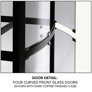 Hekman Furniture 680395 Bradington Curio Cabinet - Elegant Lighted Display With Adjustable Shelves & Stunning Design Black Coffee Bradington Curio Cabinet 680395