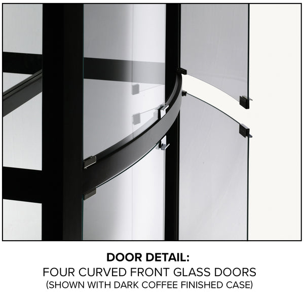 Hekman Furniture 680395 Bradington Curio Cabinet - Elegant Lighted Display With Adjustable Shelves & Stunning Design Black Coffee Bradington Curio Cabinet 680395