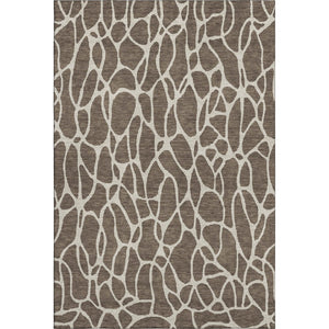 HomeRoots 9' X 12' Geometric Washable Area Rug in Brown and Beige - Durable UV-Protected, Stylish & Easy Care 680396