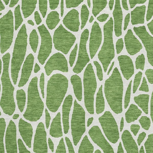 HomeRoots 8' X 10' Green and Ivory Geometric Area Rug - UV Protected, Washable, Durable for High-Traffic Rooms 680401