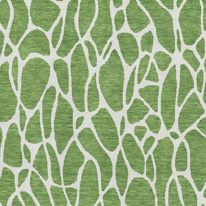 HomeRoots 9' X 12' Stylish Green & Ivory Geometric Area Rug – Washable, UV-Protected, Perfect for Family Homes 680402