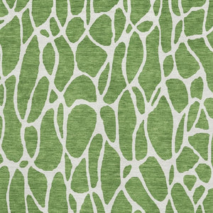 HomeRoots 10' X 14' Green and Ivory Geometric Washable Area Rug – UV Protected, Stain Resistant, Stylish Comfort 680403