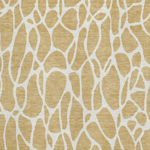 HomeRoots 5' X 8' Gold & Ivory Geometric Washable Area Rug - Stain Resistant, UV Protection, Easy Care! 680405