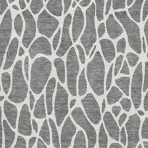 HomeRoots 5' X 8' Gray & Ivory Geometric Area Rug - Washable, UV-Protected, Durable for Homes with Kids & Pets 680411
