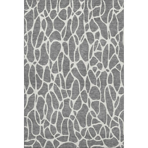 HomeRoots 9' X 12' Gray and Ivory Geometric Area Rug - Washable, UV Protected, Durable for Homes with Kids & Pets 680414