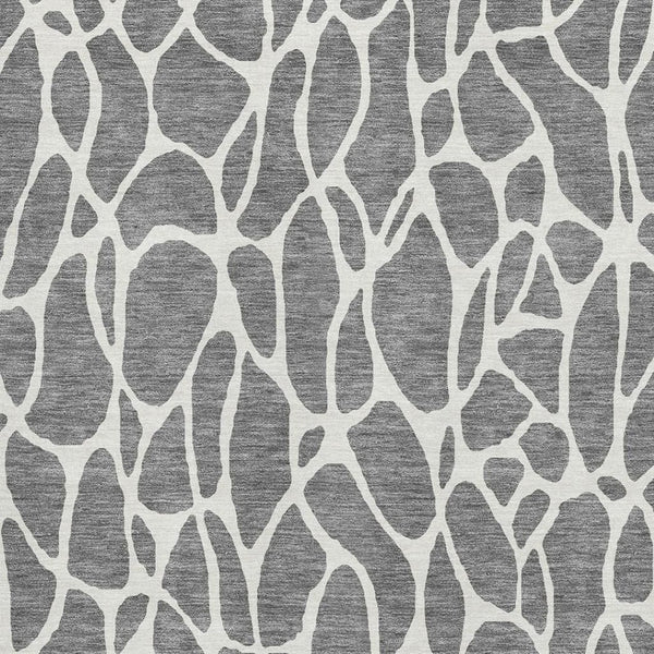 HomeRoots 9' X 12' Gray and Ivory Geometric Area Rug - Washable, UV Protected, Durable for Homes with Kids & Pets 680414