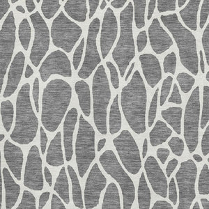 HomeRoots 10' X 14' Gray and Ivory Geometric Area Rug - Washable, UV-Protected, Perfect for Family Spaces! 680415