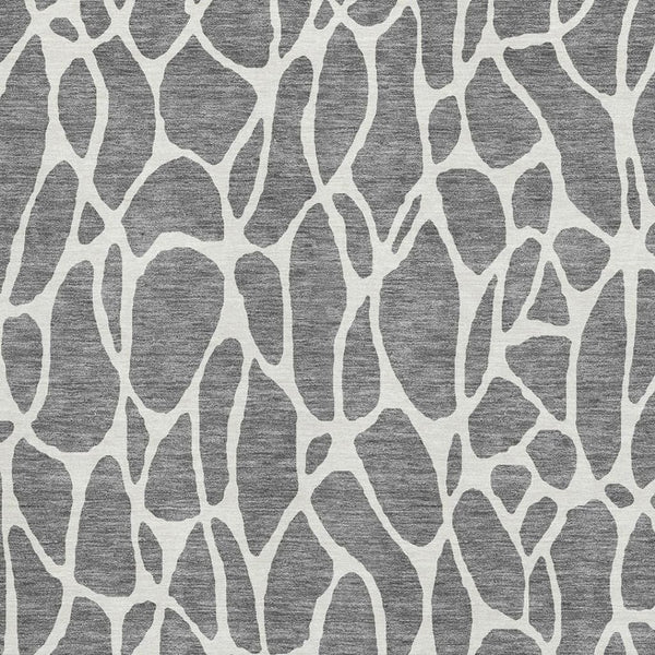 HomeRoots 10' X 14' Gray and Ivory Geometric Area Rug - Washable, UV-Protected, Perfect for Family Spaces! 680415