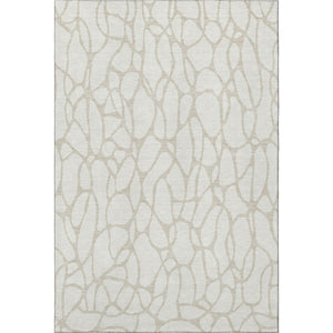 HomeRoots 10' X 14' Ivory and Beige Geometric Area Rug - Washable, Stain-Resistant, UV Protected for Homes 680421